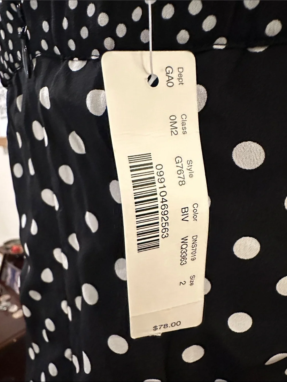 J. Crew Black & White Polka Dot One-Shoulder Bow Top